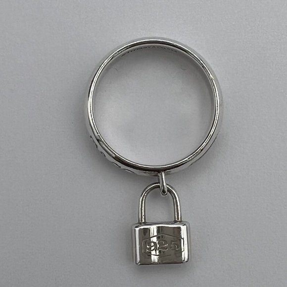 VERY RARE!!!  Authentic Tiffany & Co. Sterling Silver Padlock Ring Sz 5.5 - Picture 5 of 7